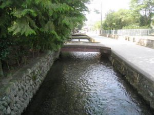 白石の武家屋敷を流れる水路