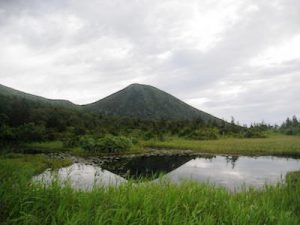 睡蓮沼から見る八甲田の高田大岳