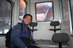 菱野温泉「常盤館」の登山電車に乗る