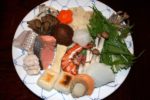 夕食の「うどんすき」の海鮮具
