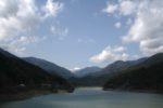 大井川の井川湖の眺め