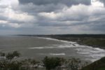 しょさんべつ温泉「岬の湯」から見るオホーツク海の海岸線