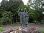 「白河関の森公園」の芭蕉と曽良の像