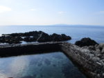 汐首岬から下北半島を見る