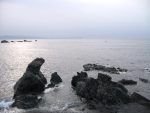 白神岬から対岸の津軽半島を見る