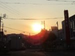 宇和島の町に朝日が昇る