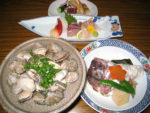 大三島の旅館「富士見園」の夕食